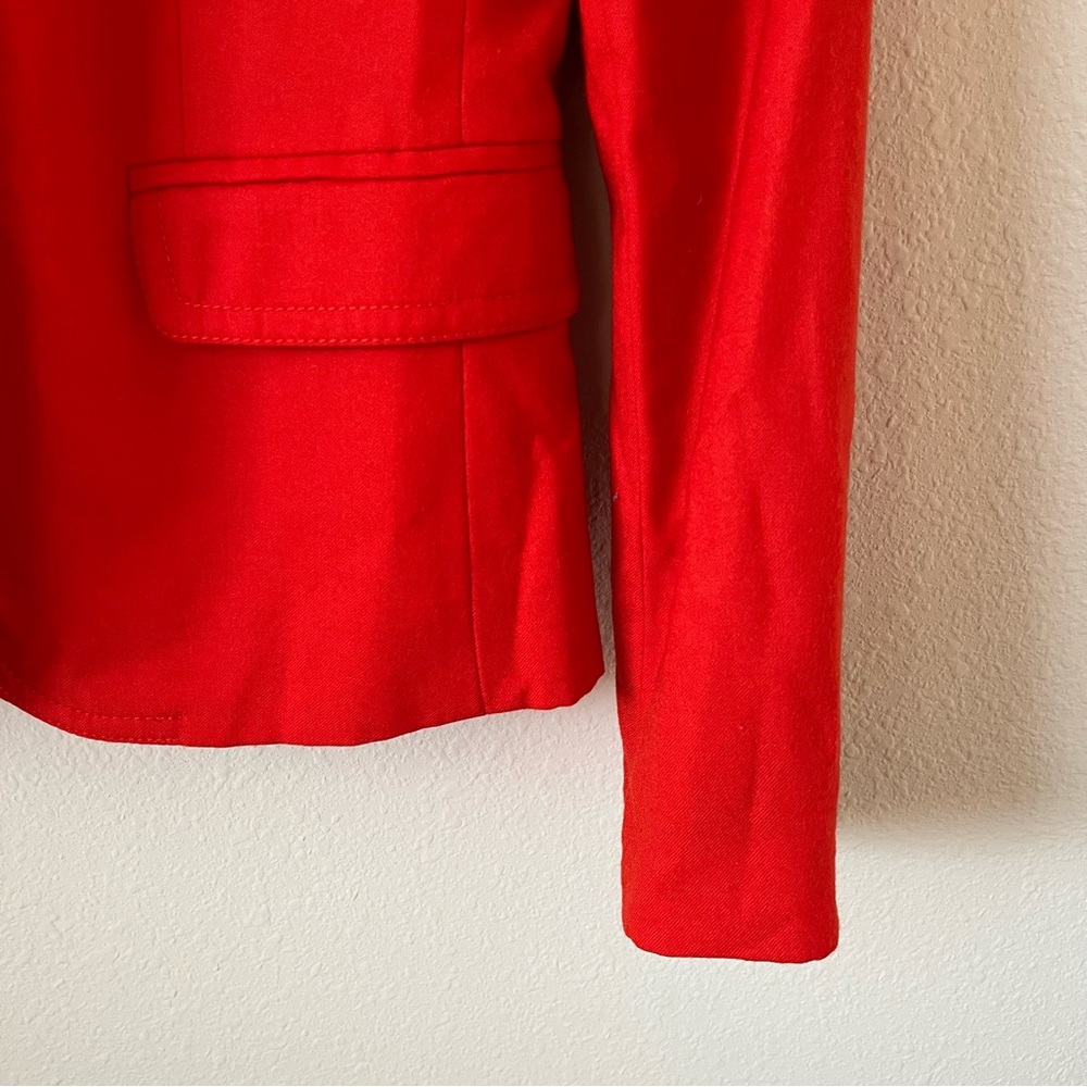 J. Crew Cherry Red Tailored Blazer Schoolgirl Professional Business Casual Wear - Picture 4 of 7